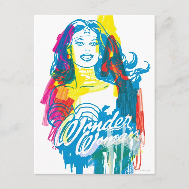 Wonder Woman farbenfroh 1 Postkarte (Vorderseite)