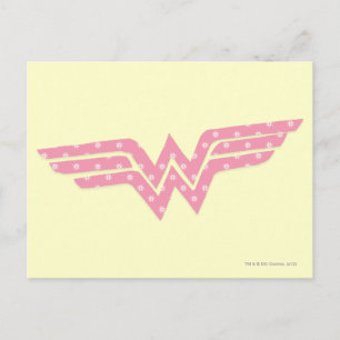 Wonder Woman farbenfrohe Rosa Floral Logo Postkarte
