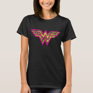 Wonder Woman farbenfrohe Rosa und Gelb Logo T-Shirt