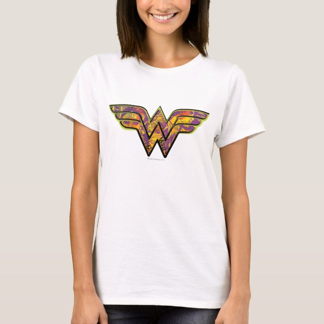 Wonder Woman farbiges Logo T-Shirt (Vorderseite)