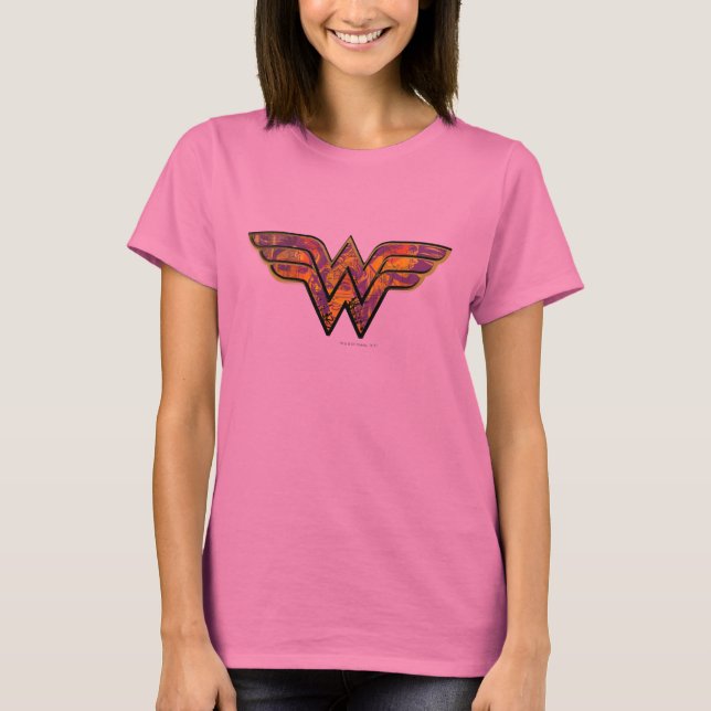 Wonder Woman farbiges Logo T-Shirt (Vorderseite)