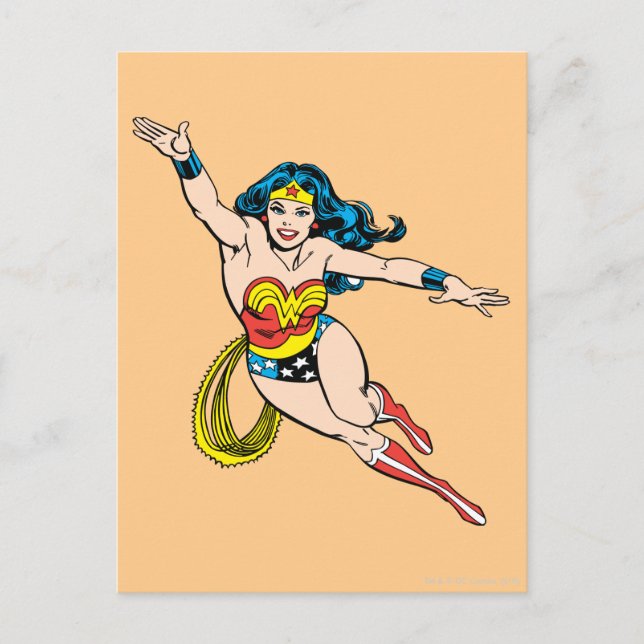 Wonder Woman fliegt vorwärts Postkarte (Vorderseite)