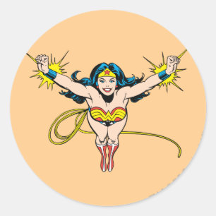Wonder Woman Fly Forward Runder Aufkleber