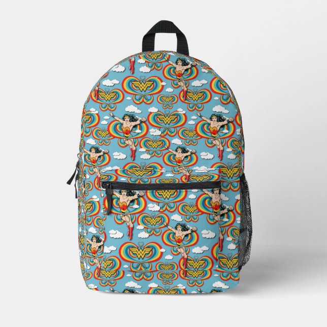 Wonder Woman Flying High Pattern Bedruckter Rucksack (Vorderseite)