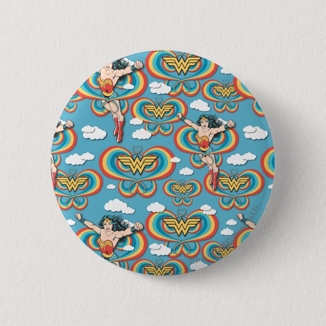 Wonder Woman Flying High Pattern Button (Vorderseite)