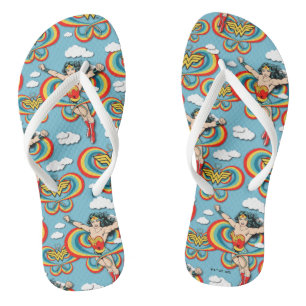 Wonder Woman Flying High Pattern Flip Flops