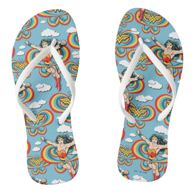 Wonder Woman Flying High Pattern Flip Flops (Fußbett)