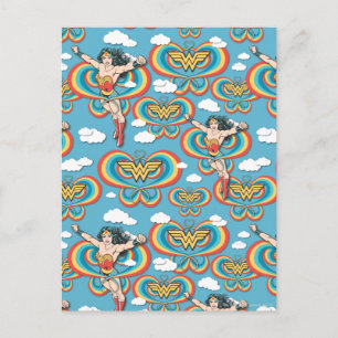 Wonder Woman Flying High Pattern Postkarte