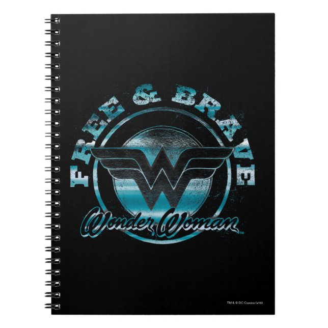 Wonder Woman Free & Brave Grunge Grafik Notizblock (Vorderseite)