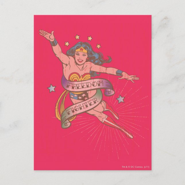 Wonder Woman Freedom Fighter Postkarte (Vorderseite)