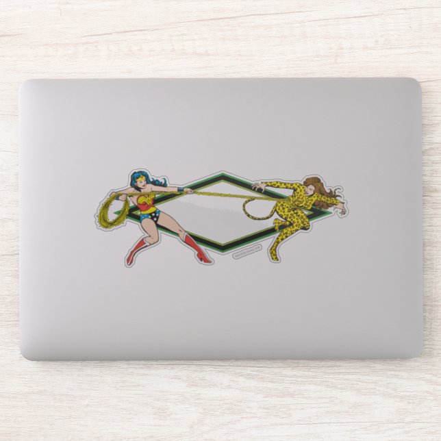 Wonder Woman gegen Cheetah Aufkleber (Computer)