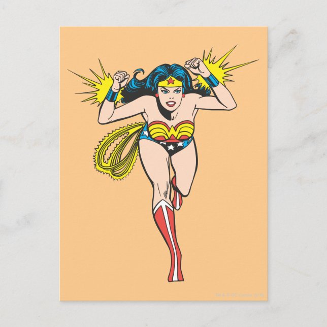 Wonder Woman glühende Cuffs Postkarte (Vorderseite)
