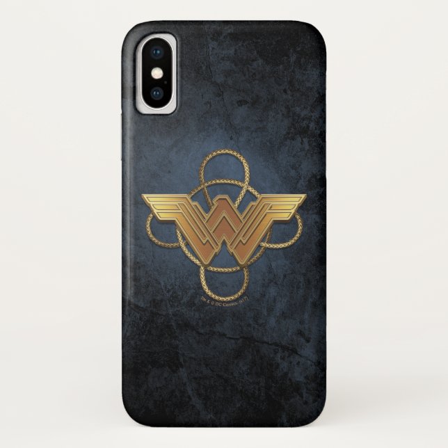 Wonder Woman Gold Symbol über Lasso Case-Mate iPhone Hülle (Rückseite)