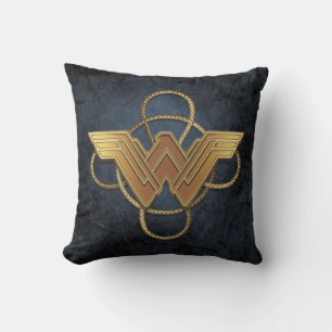 Wonder Woman Gold Symbol über Lasso Kissen