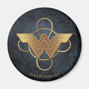 Wonder Woman Gold Symbol über Lasso Magnet