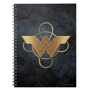 Wonder Woman Gold Symbol über Lasso Notizblock