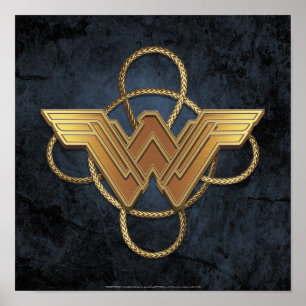 Wonder Woman Gold Symbol über Lasso Poster