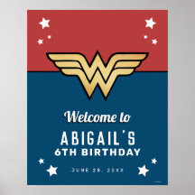 Wonder Woman Golden Logo Geburtstag Begrüßungszeic