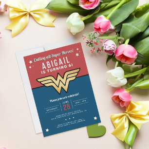 Wonder Woman Golden Logo Geburtstag Einladung
