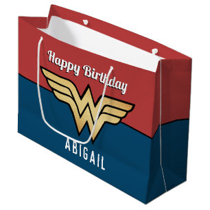 Wonder Woman Golden Logo Happy Birthday Große Geschenktüte