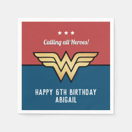 Wonder Woman Golden Logo | Happy Birthday Serviette