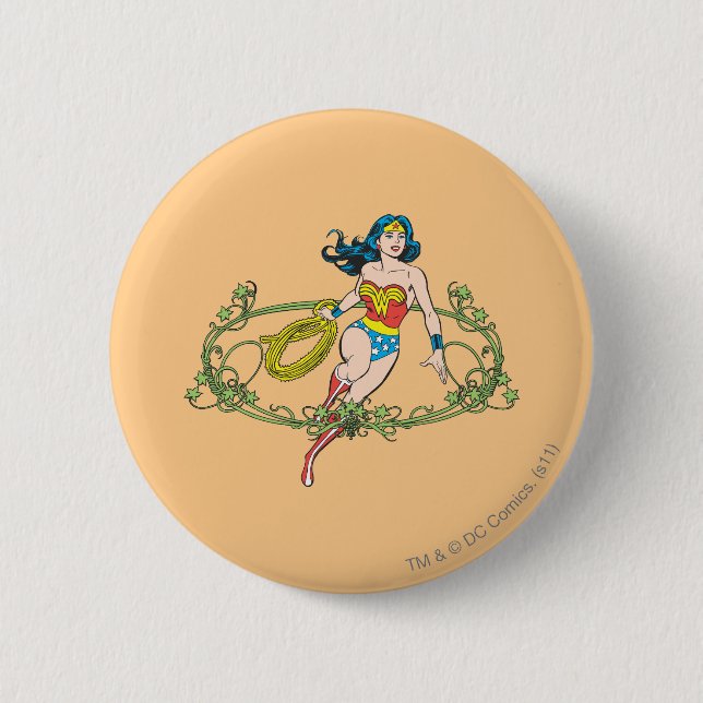 Wonder Woman Green Vines Button (Vorderseite)