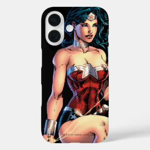 Wonder Woman Gripping Lasso Atop Rock iPhone 16 Hülle