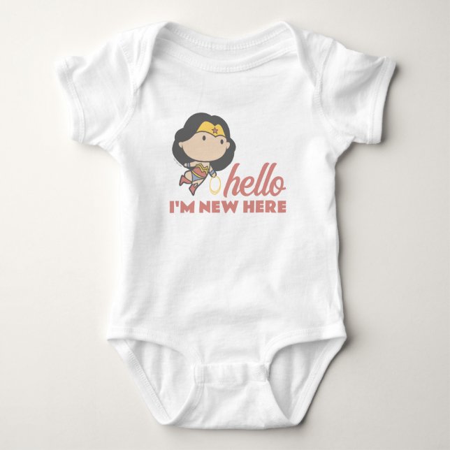 Wonder Woman | Hallo, ich bin neu hier - Neues Bab Baby Strampler (Vorderseite)