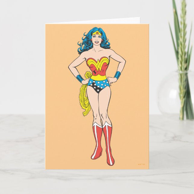 Wonder Woman Hands auf Hüften Karte (Vorderseite)