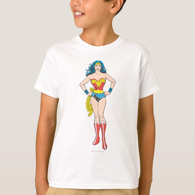 Wonder Woman Hands auf Hüften T-Shirt (Vorderseite)
