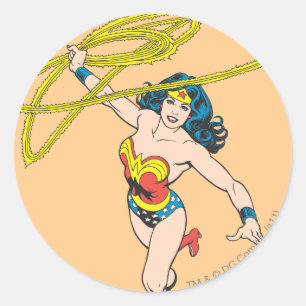 Wonder Woman Holds Lasso 2 Runder Aufkleber