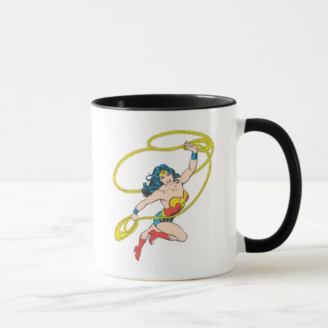 Wonder Woman Holds Lasso 3 Tasse (Rechts)