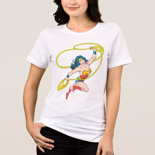 Wonder Woman Holds Lasso 3 Tri-Blend Shirt (Vorderseite)