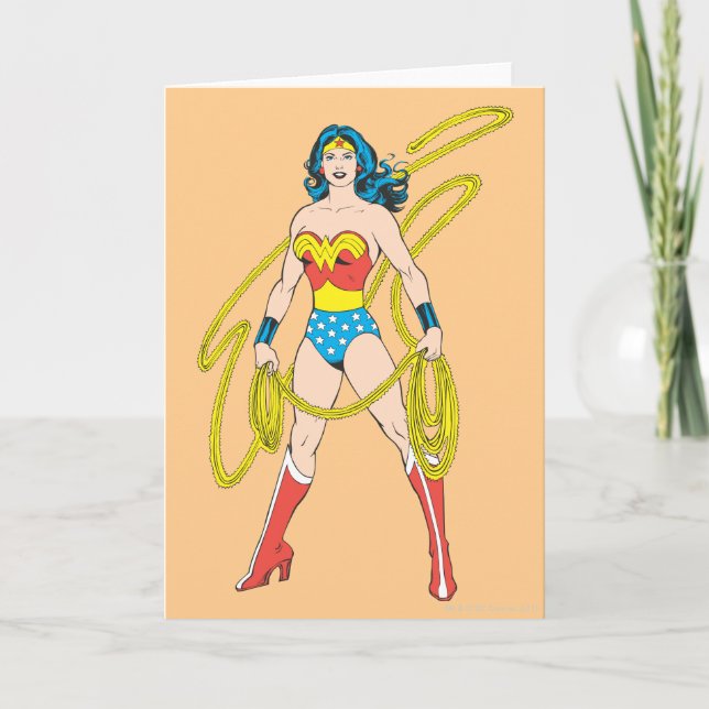 Wonder Woman Holds Lasso 5 Karte (Vorderseite)