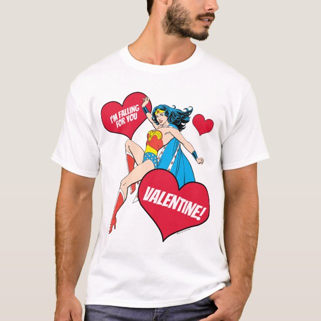 Wonder Woman | Ich fliege für Sie Valentine T-Shirt (Vorderseite)