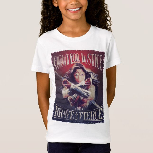 Wonder Woman kämpft für Gerechtigkeit T-Shirt (Vorderseite)