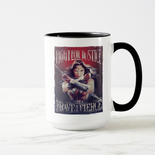 Wonder Woman kämpft für Gerechtigkeit Tasse (Rechts)