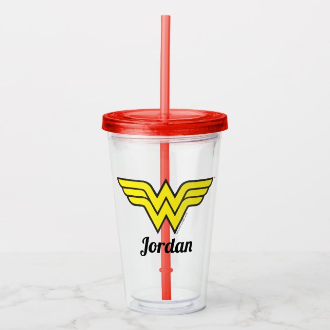 Wonder Woman | Klassisches Logo Acryltrinkbecher (Vorderseite)