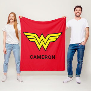 Wonder Woman Klassisches Logo Name hinzufügen Fleecedecke