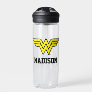 Wonder Woman   Klassisches Logo   Name hinzufügen Trinkflasche