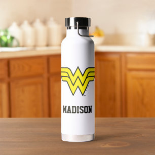 Wonder Woman   Klassisches Logo   Name hinzufügen Trinkflasche