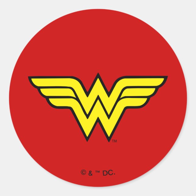 Wonder Woman | Klassisches Logo Runder Aufkleber (Vorderseite)