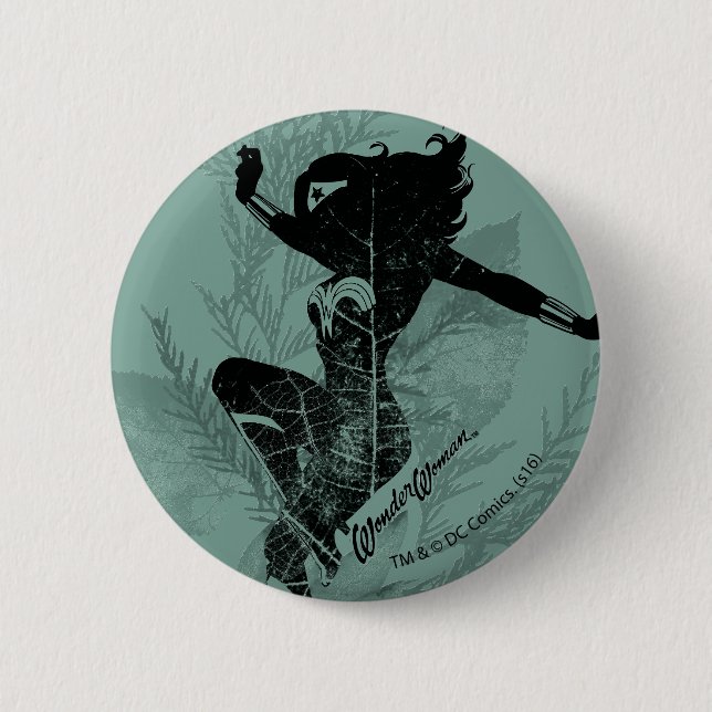 Wonder Woman Landing Foliage Graphic Button (Vorderseite)