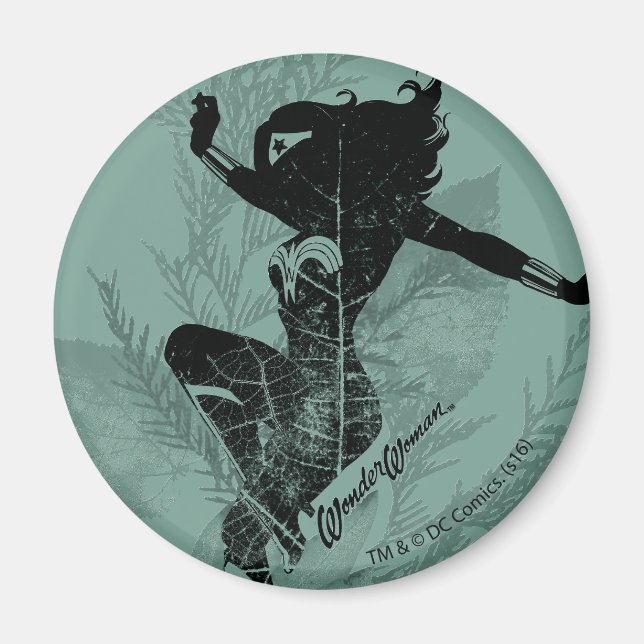 Wonder Woman Landing Foliage Graphic Magnet (Vorne)