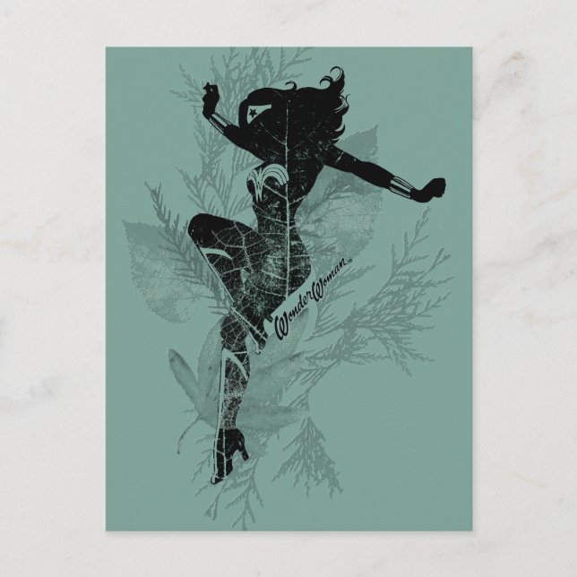 Wonder Woman Landing Foliage Graphic Postkarte (Vorderseite)