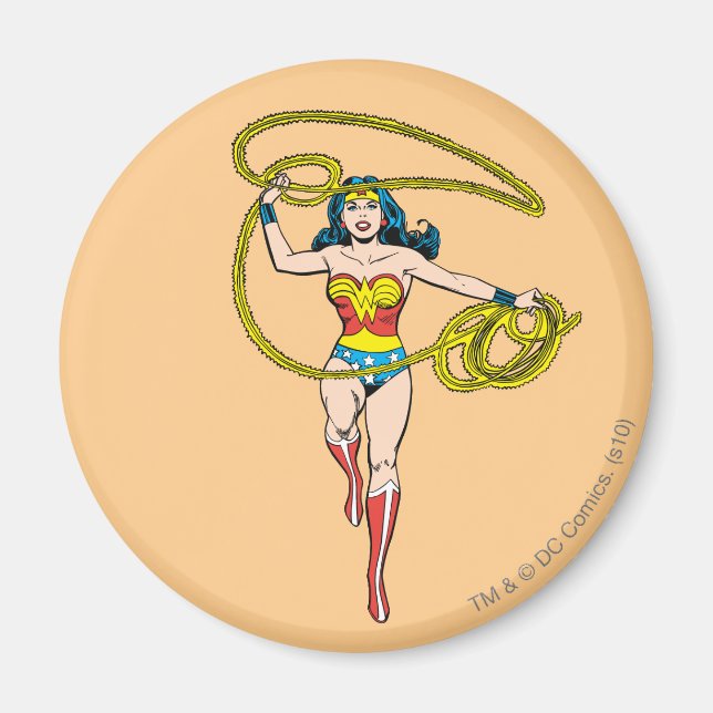 Wonder Woman Lasso über Kopf Magnet (Vorne)