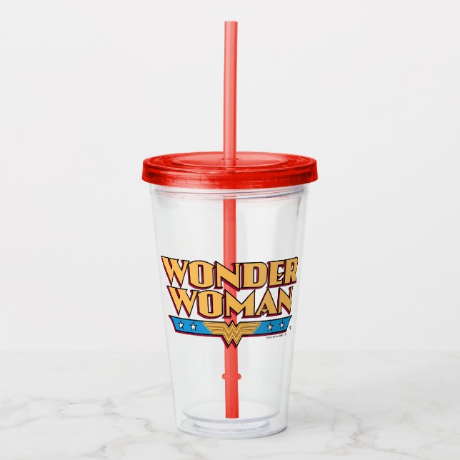 Wonder Woman Logo 2 Acryltrinkbecher (Vorderseite)