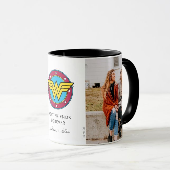 Wonder Woman Logo | Foto der besten Freunde Tasse (VorderseiteRechts)