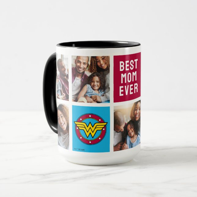 Wonder Woman Logo | Mama FotoCollage Tasse (Vorderseite Links)