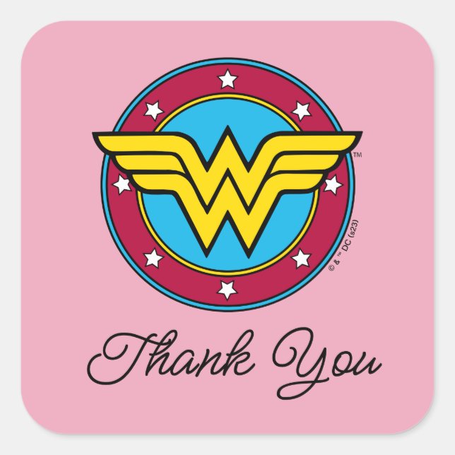 Wonder Woman Logo | Neues Baby kommt bald Quadratischer Aufkleber (Vorderseite)